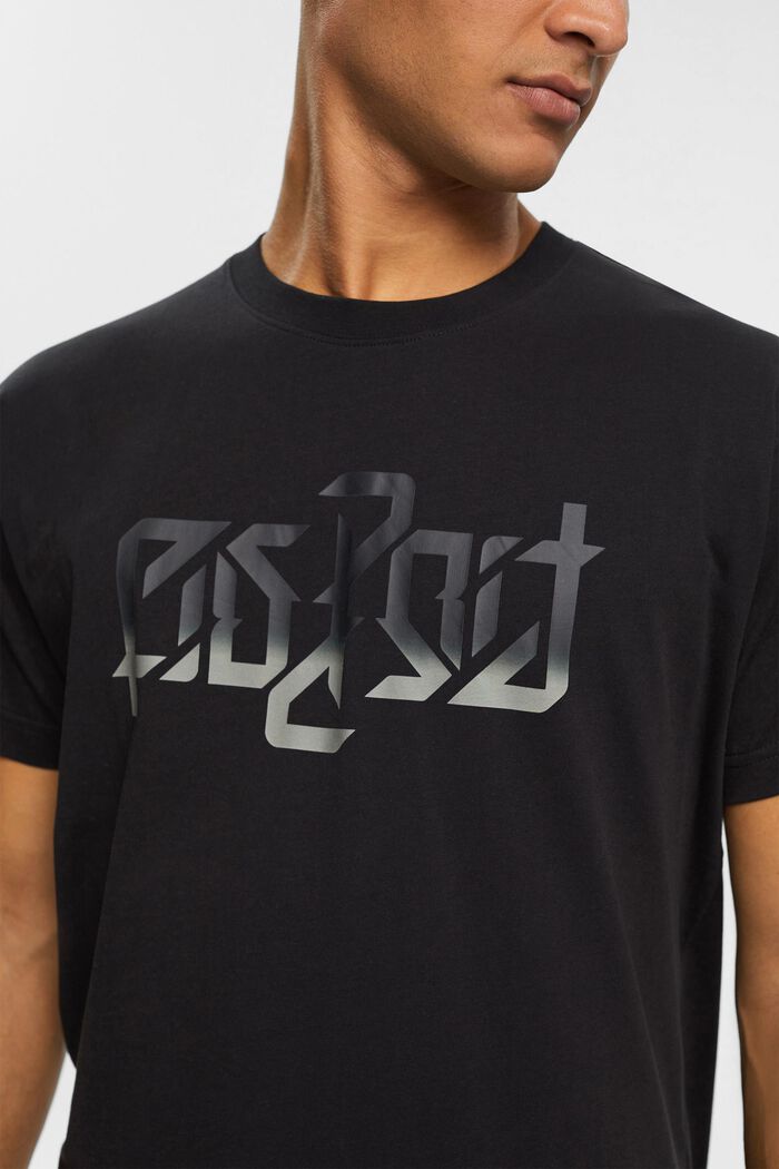 Camiseta con estampado de cubo AMBIGRAM, BLACK, detail image number 1