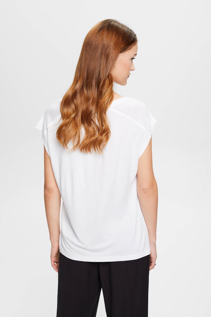 Camiseta con estampado frontal, LENZING™ ECOVERO™, WHITE, detail image number 3