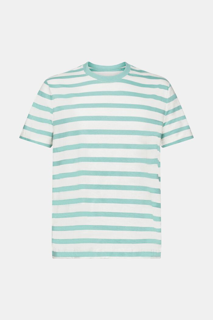 Camiseta de algodón y lino con el cuello redondo, DUSTY GREEN, detail image number 5