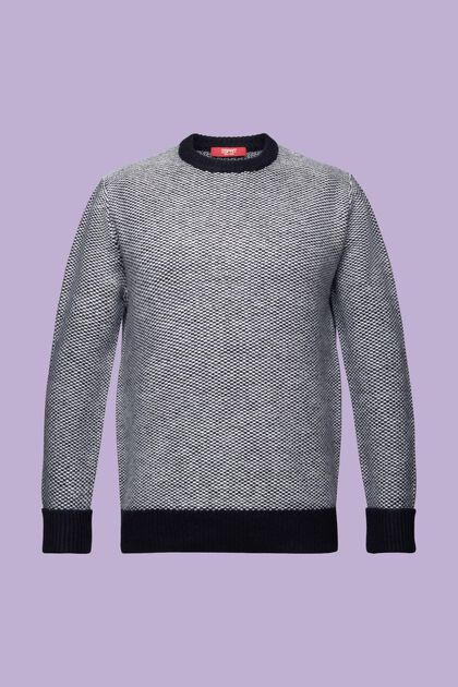 Jersey de lana con textura y cuello redondo