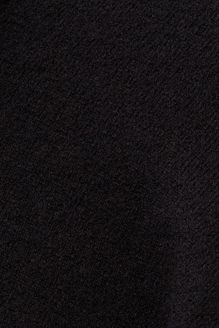 Vestido midi de punto con mezcla de lana, BLACK, detail image number 5