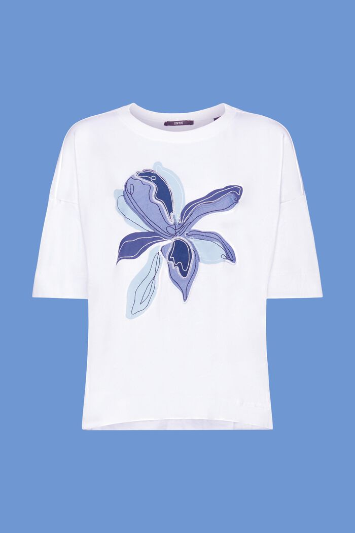 Camiseta oversize con estampado, TENCEL™, WHITE, detail image number 8