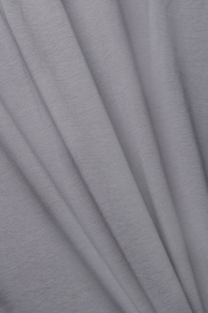 Camiseta de algodón sostenible con escote en pico, DARK GREY, detail image number 1