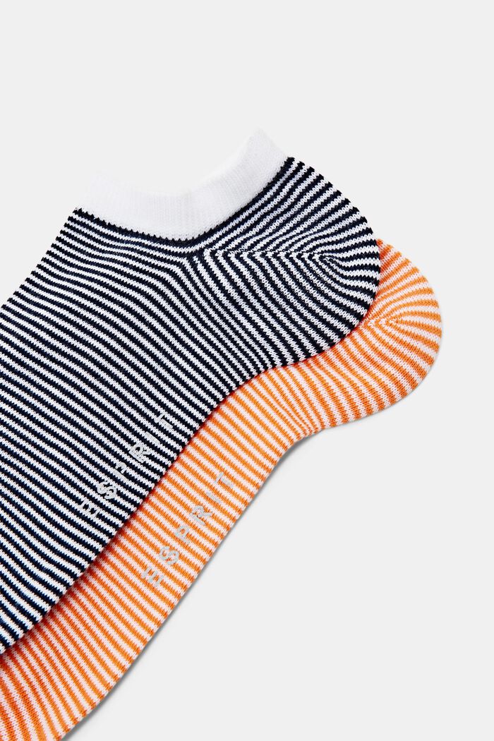 Pack de 2 pares de calcetines tobilleros a rayas, ORANGE/NAVY, detail image number 2