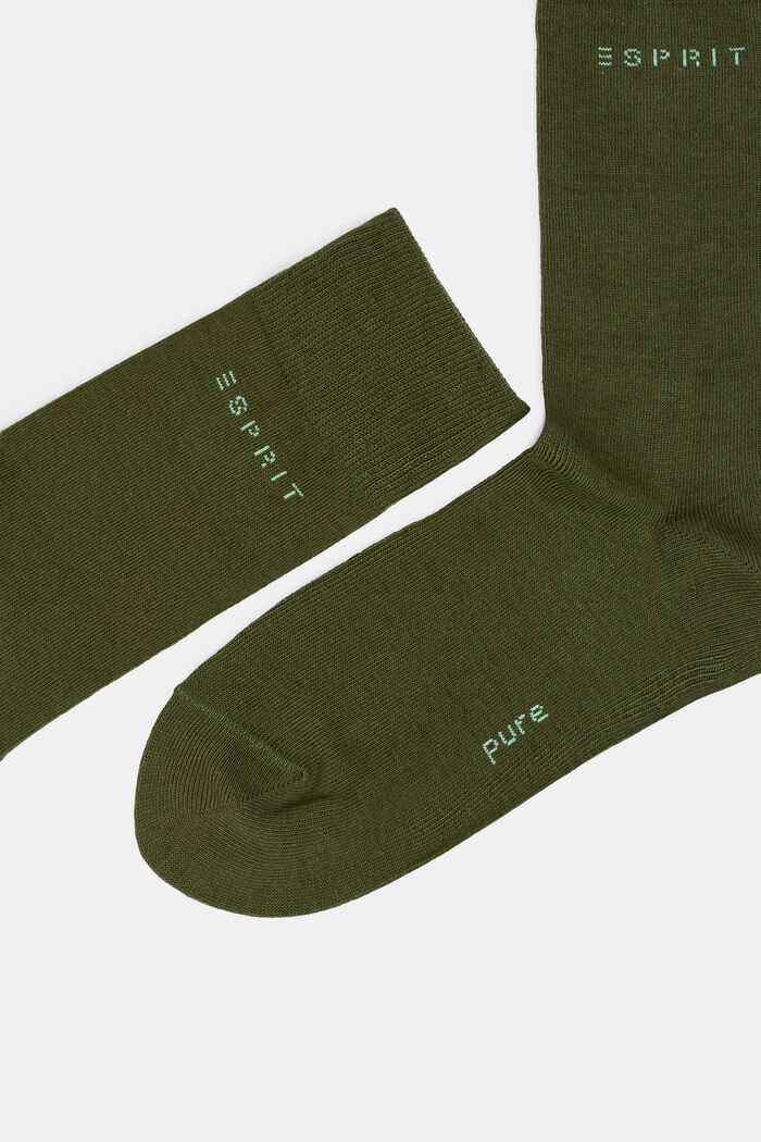 Pack de 2 pares de calcetines, algodón ecológico, OLIVE, detail image number 1