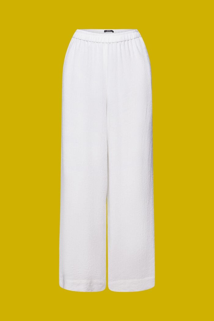 Pantalones de pernera ancha con acabado arrugado sin cierres, WHITE, detail image number 9