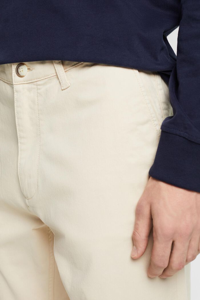 Pantalones chinos rectos en algodón, LIGHT BEIGE, detail image number 4