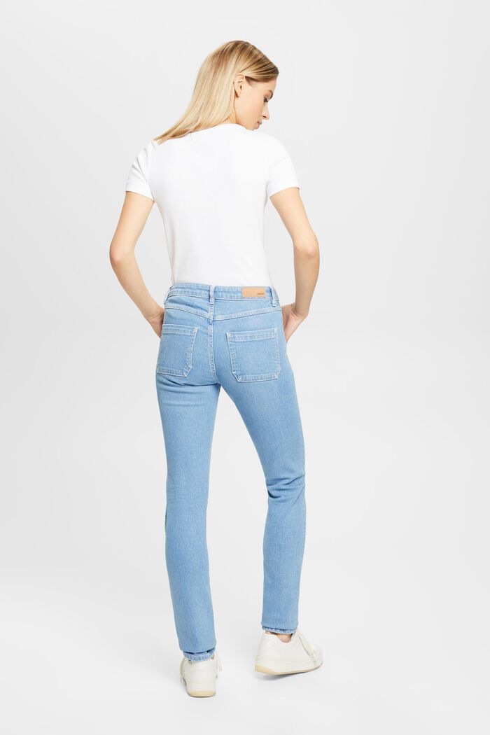 Jeans mid-rise slim fit, BLUE LIGHT WASHED, detail image number 3