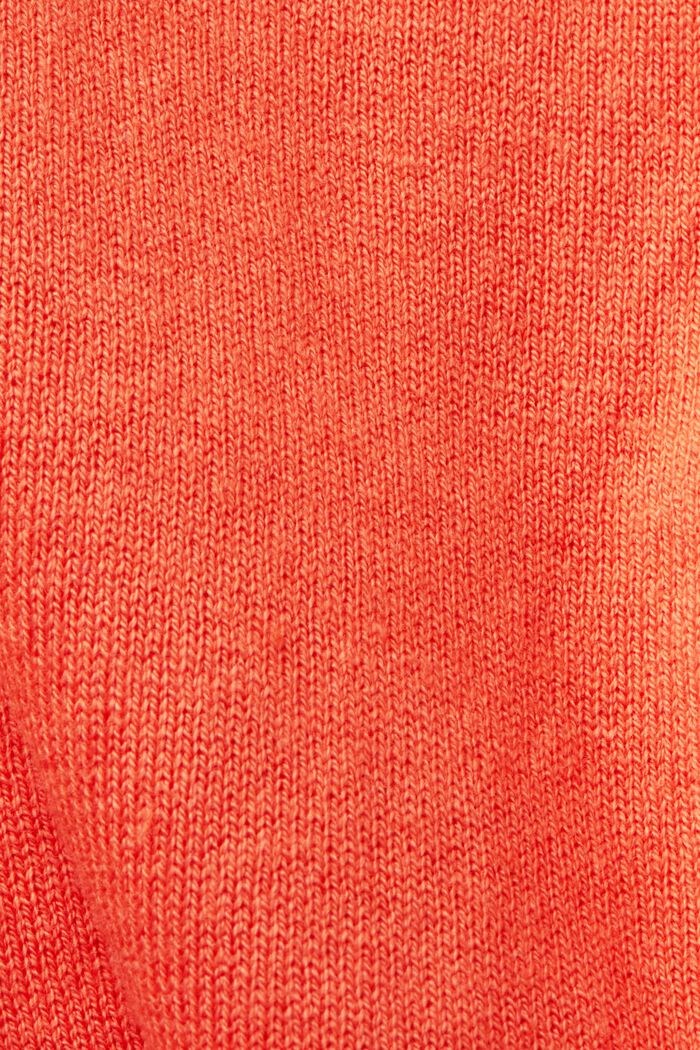 Jersey de manga corta, en mezcla de algodón, CORAL ORANGE, detail image number 4