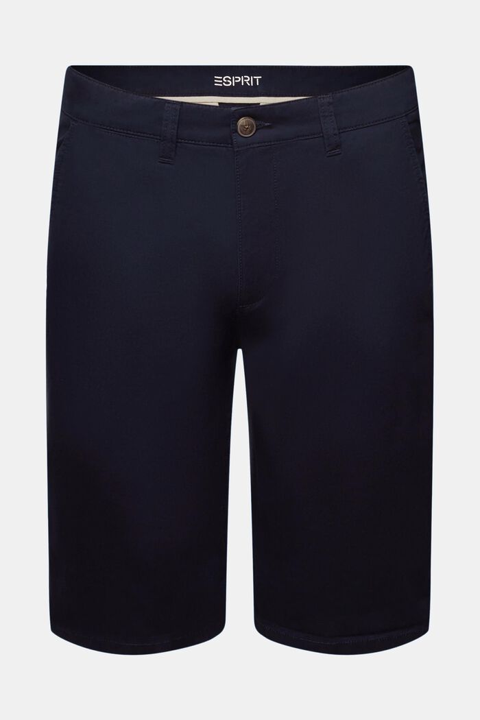 Pantalones cortos estilo chino en algodón sostenible, NAVY, detail image number 7