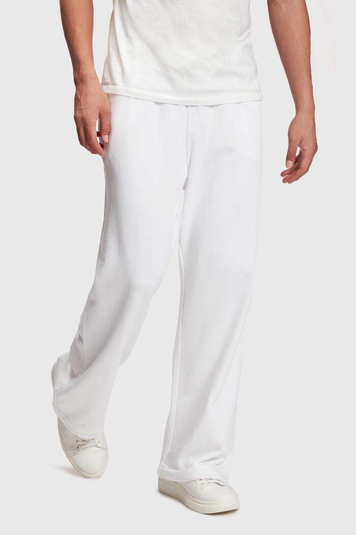 Pantalón estilo jogger en tejido jersey, WHITE, detail image number 0