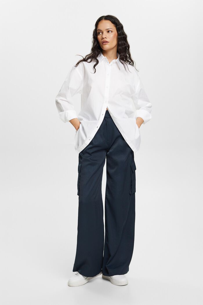 Blusa camisera de popelina, 100% algodón, WHITE, detail image number 2