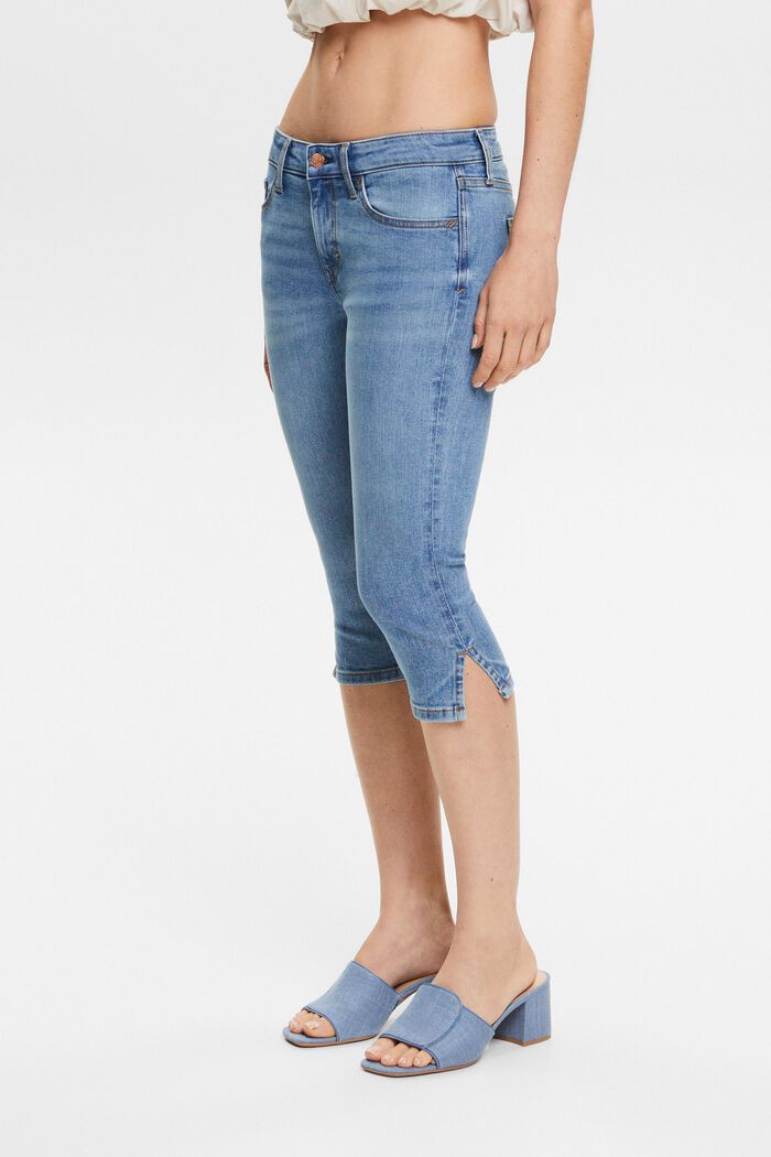 Jeans Capri mid-rise, BLUE LIGHT WASHED, detail image number 0