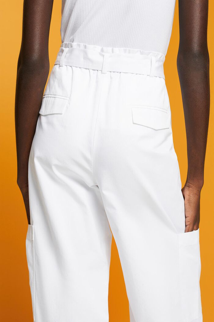 Pantalones cargo de pernera amplia, WHITE, detail image number 4