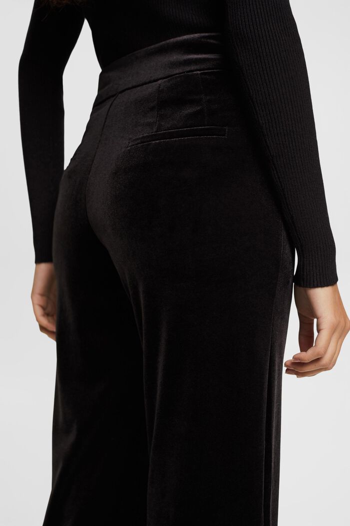 Pantalón de terciopelo de pernera ancha, BLACK, detail image number 1