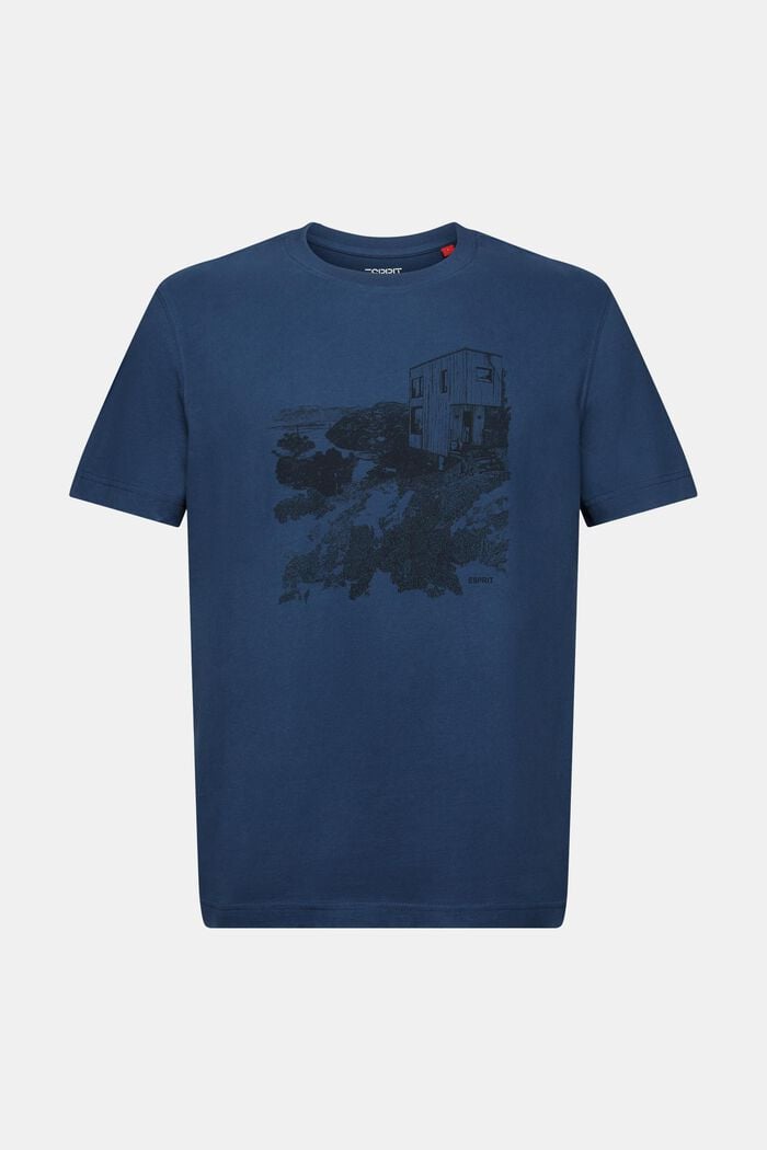 Camiseta con estampado geométrico, BLUE, detail image number 6
