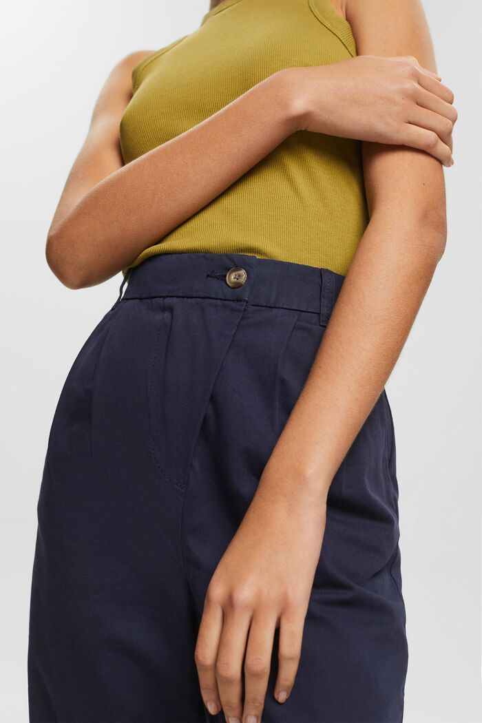 Pantalón chino con cintura alta, 100 % algodón Pima, NAVY, detail image number 2