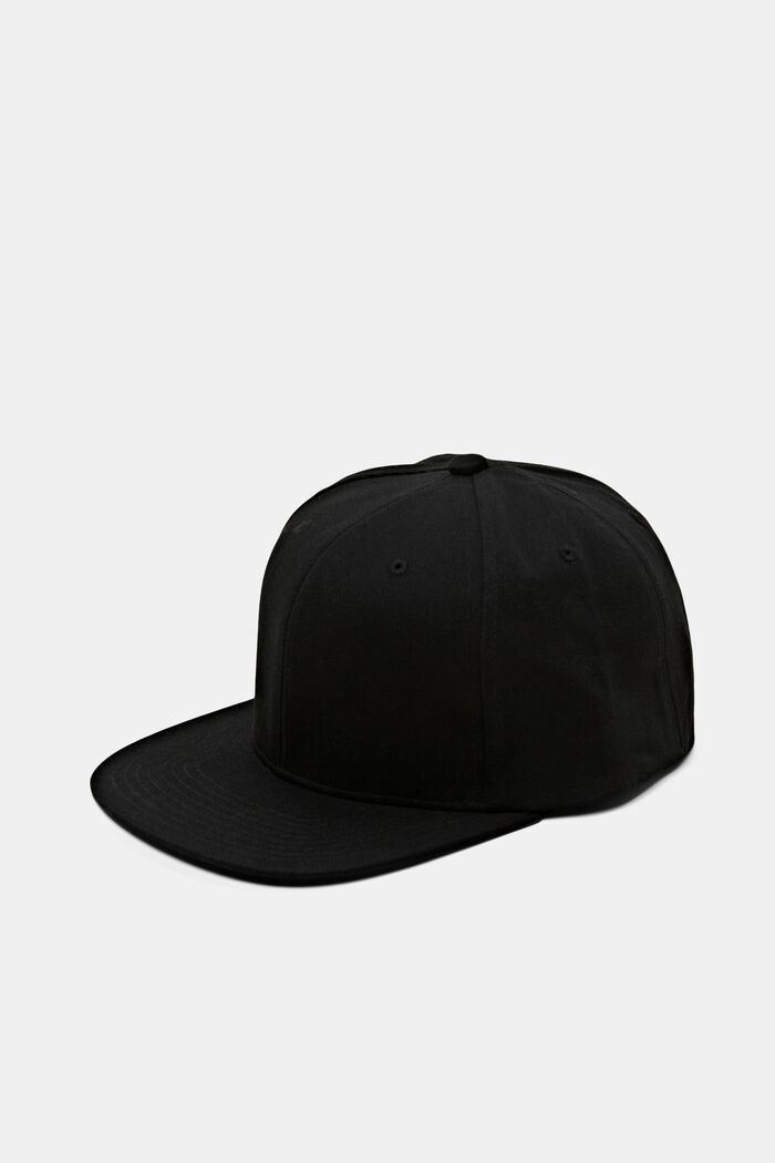 Gorra de ala plana de algodón, NEW BLACK, detail image number 0