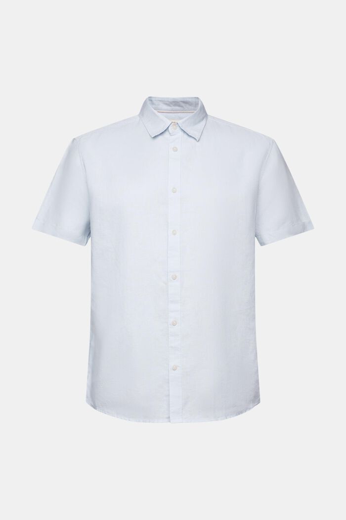 Camisa de manga corta confeccionada en una mezcla de lino y algodón, LIGHT BLUE, detail image number 5