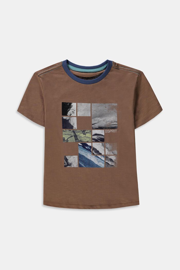 Camiseta con estampado en 100 % algodón, TAUPE, detail image number 0