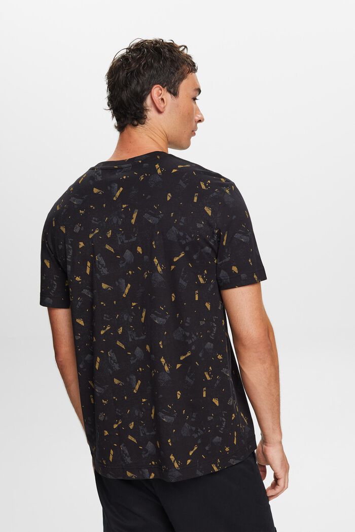 Camiseta de algodón con estampado allover, BLACK, detail image number 4