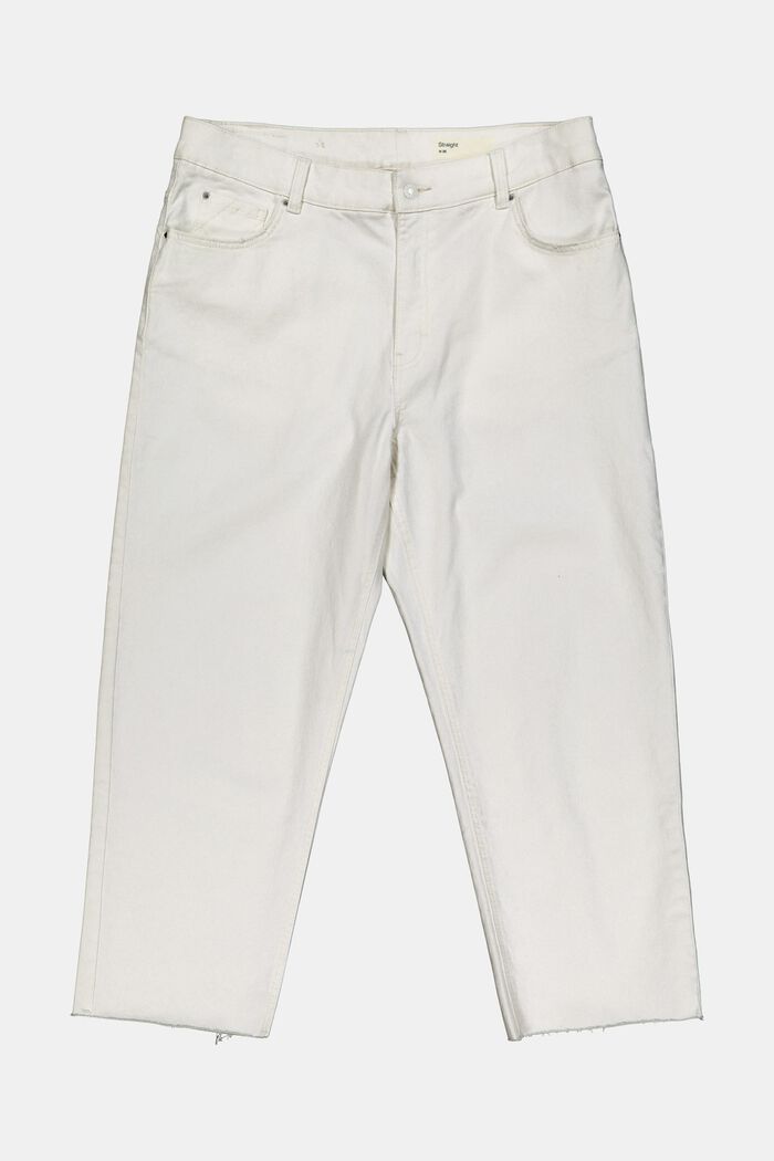 Vaqueros tobilleros de cintura alta, algodón ecológico, OFF WHITE, detail image number 6