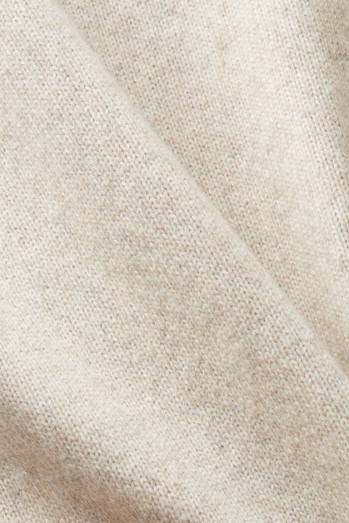 Jersey de cuello redondo en mezcla de lana, LIGHT BEIGE, detail image number 4