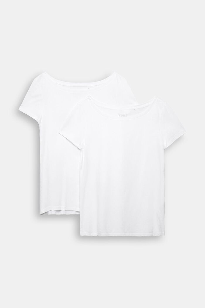 Pack de dos: camiseta básica, mezcla de algodón ecológico, WHITE, detail image number 8