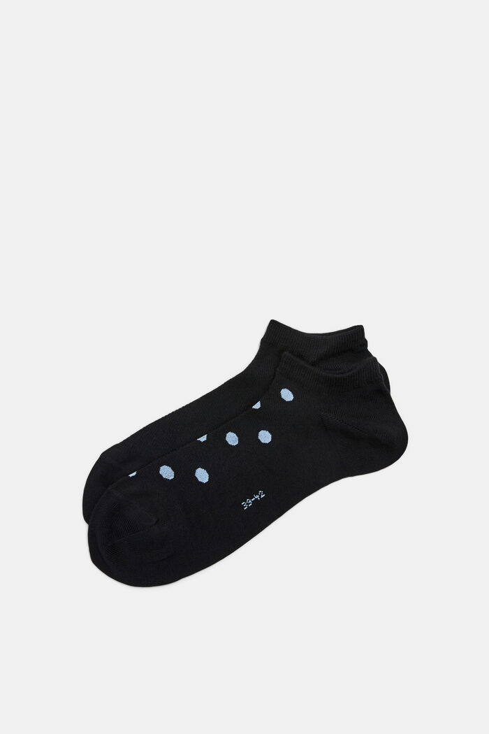Pack de 2 pares de calcetines para deportivas con malla, algodón ecológico, BLACK, detail image number 0