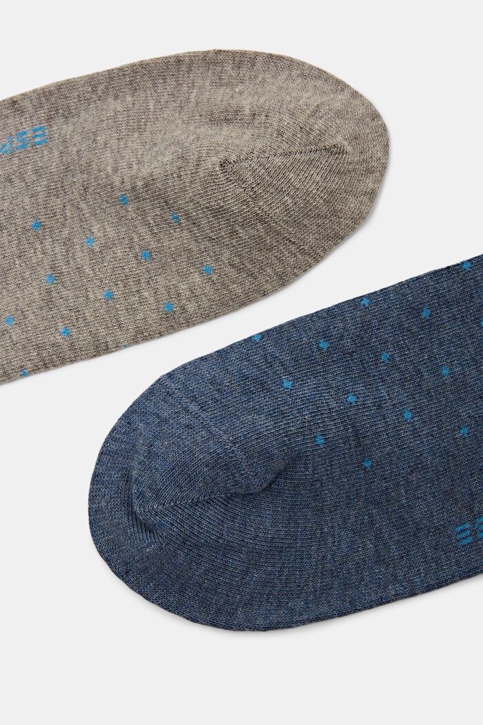 Pack de 2 pares de calcetines con estampado de puntos, de algodón ecológico, NEW GREY/BLUE, detail image number 2