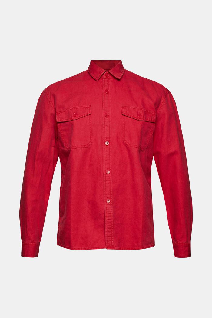 En mezcla de lino: camisa oversize, RED, detail image number 6