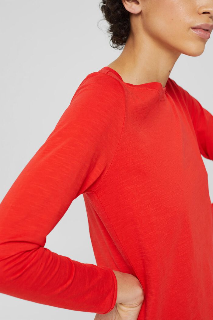 Camiseta de manga larga realizada en 100% algodón ecológico, ORANGE RED, detail image number 2