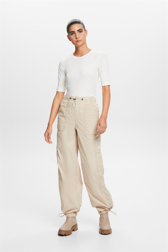 Pantalones estilo cargo, 100 % algodón, SAND, detail image number 5