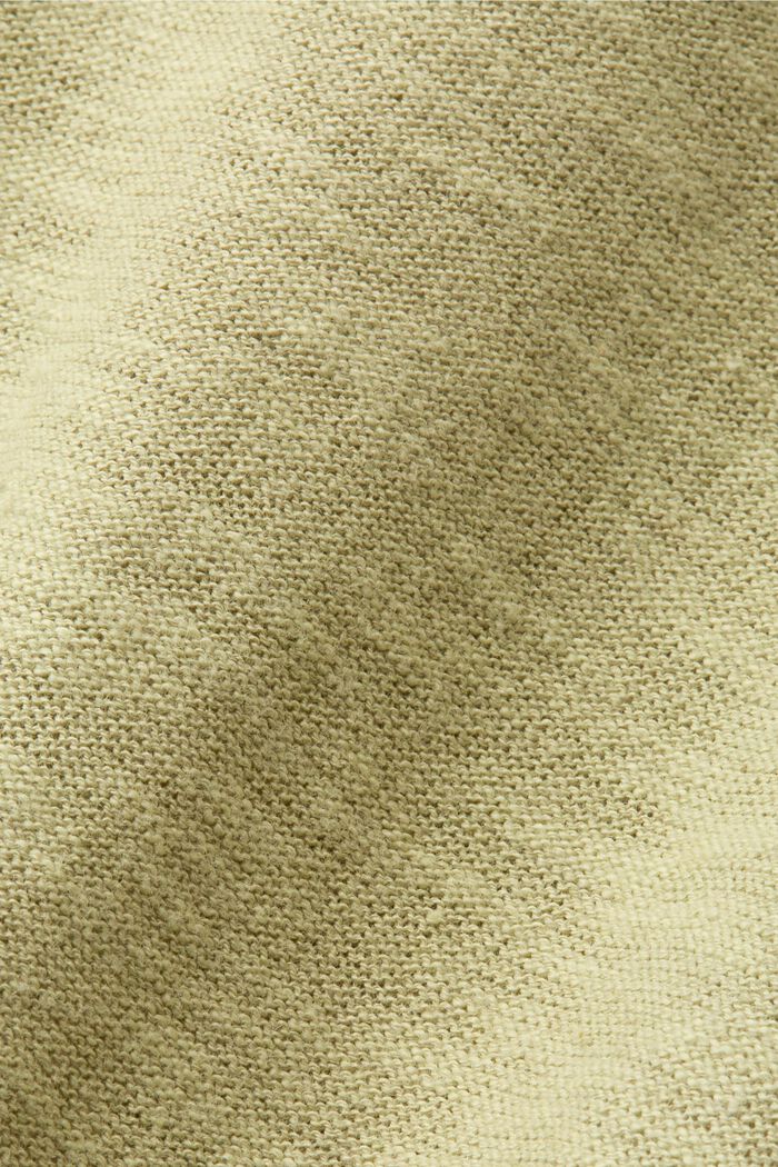 Jersey de manga corta, mezcla de algodón y lino, LIGHT GREEN, detail image number 5