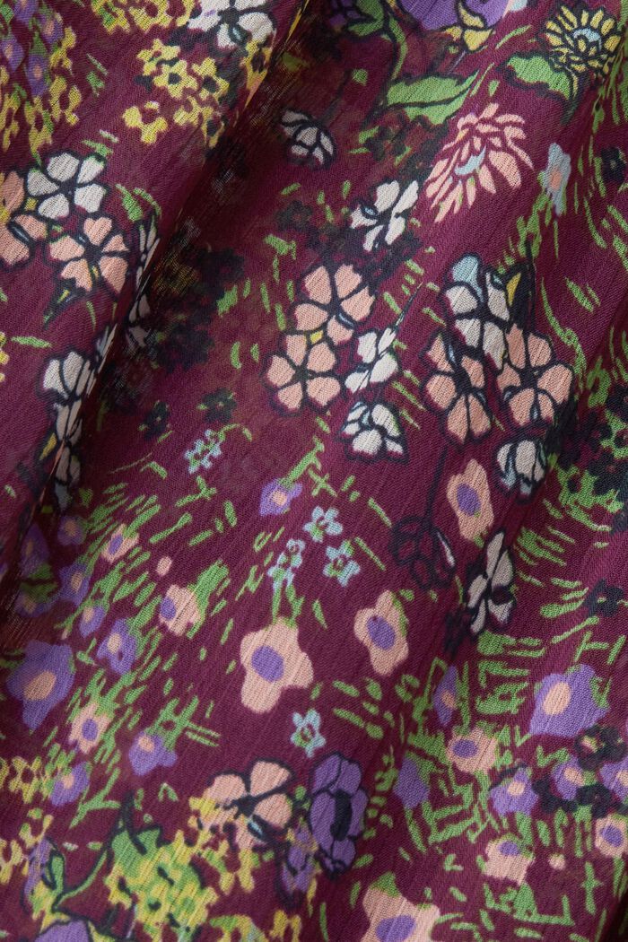 Blusa floral de gasa con fruncido, VIOLET, detail image number 5