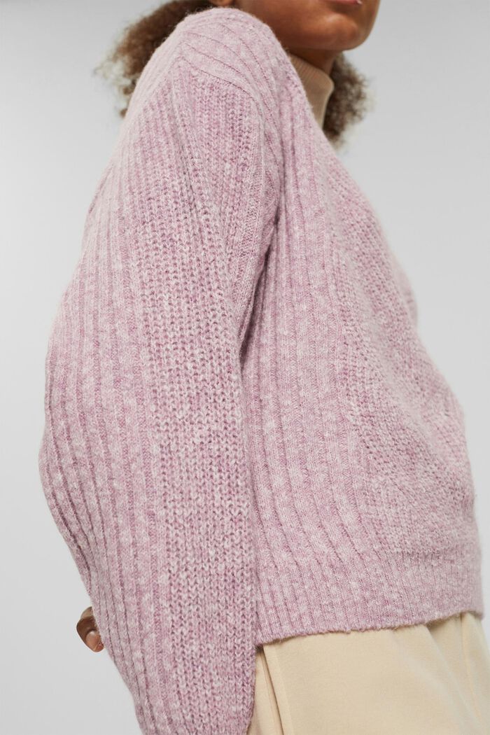 Con lana: jersey de punto, NEW MAUVE, detail image number 2