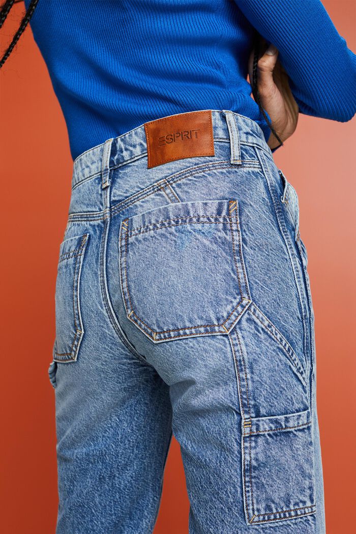 Jeans high-rise straight fit, BLUE LIGHT WASHED, detail image number 3