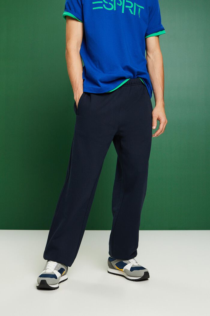 Pantalones de felpa de algodón con logotipo, NAVY, detail image number 0