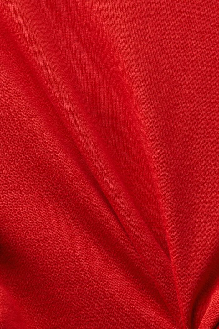 Camiseta de algodón con cuello en pico, DARK RED, detail image number 4