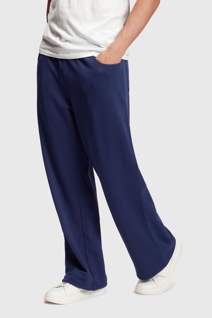 Pantalón estilo jogger en tejido jersey, NAVY, detail image number 0