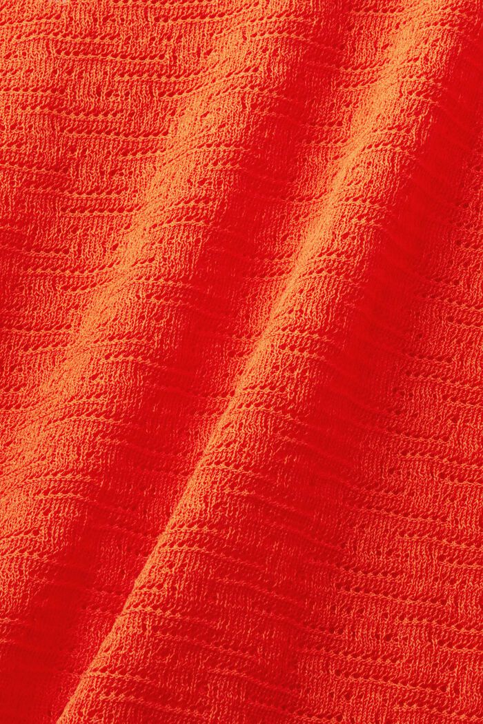 Jersey de punto con cuello en pico, BRIGHT ORANGE, detail image number 5