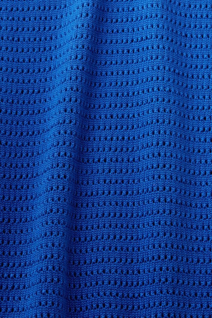 Vestido midi sin mangas de punto calado, BRIGHT BLUE, detail image number 5