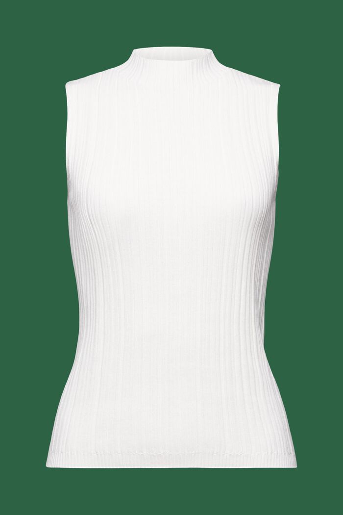 Jersey de punto acanalado sin mangas, WHITE, detail image number 6
