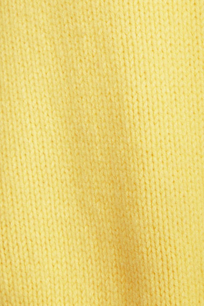 Jersey de lana y cachemir con logotipo, PASTEL YELLOW, detail image number 4