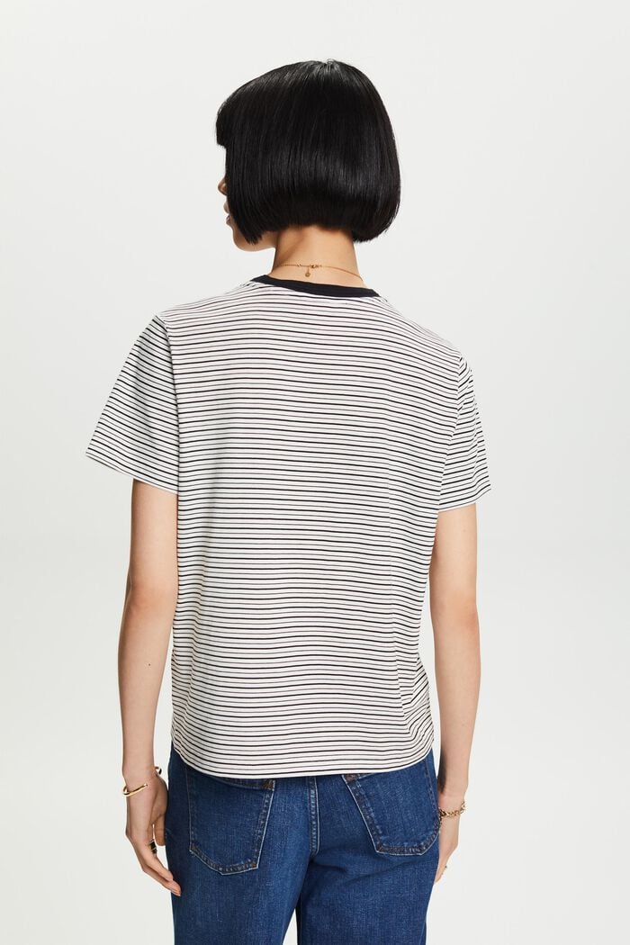 Camiseta a rayas, 100% algodón, OFF WHITE, detail image number 3