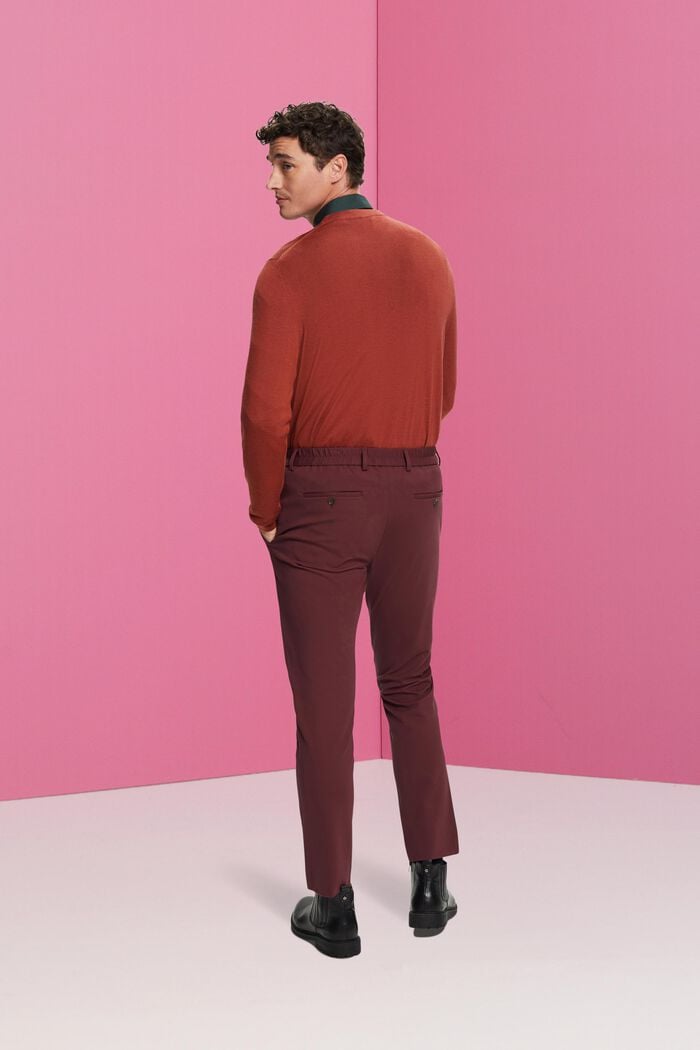 Pantalón de traje de tejido jersey de piqué, BORDEAUX RED, detail image number 3