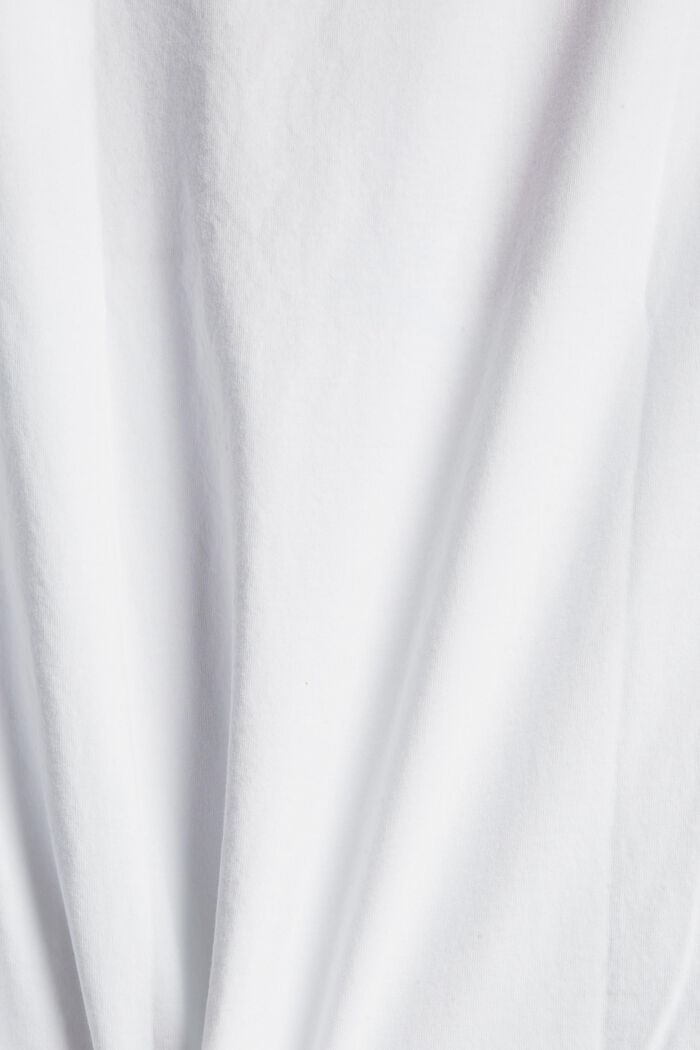 Camiseta confeccionada en algodón ecológico con estampado, WHITE, detail image number 4