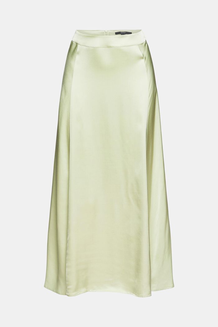 Falda midi de aspecto satinado, PASTEL GREEN, detail image number 7