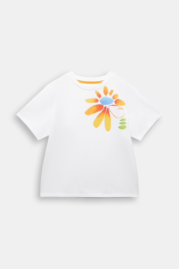 Camiseta con estampado geométrico, WHITE, detail image number 2