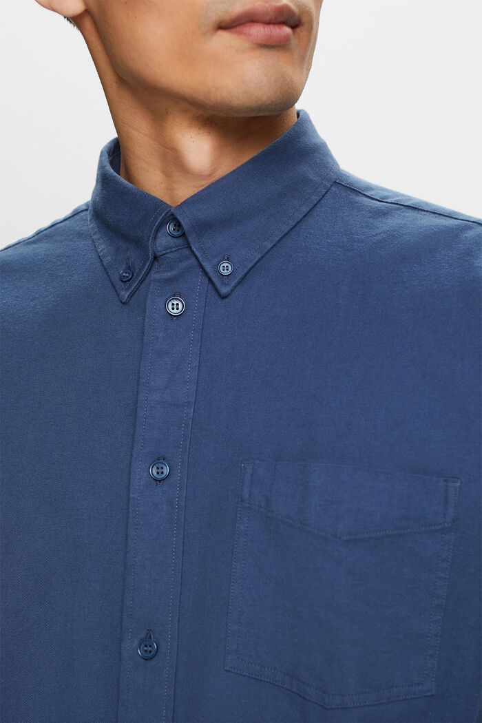 Camisa de sarga de corte normal, GREY BLUE, detail image number 1